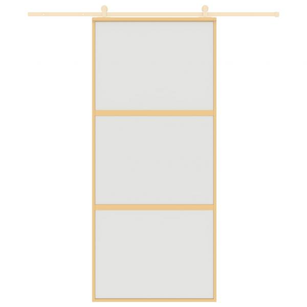 Schiebetür Golden 90x205 cm Matt ESG-Glas und Aluminium