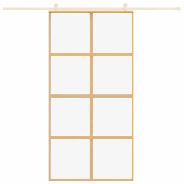 Schiebetür Golden 102,5x205 cm ESG-Klarglas und Aluminium