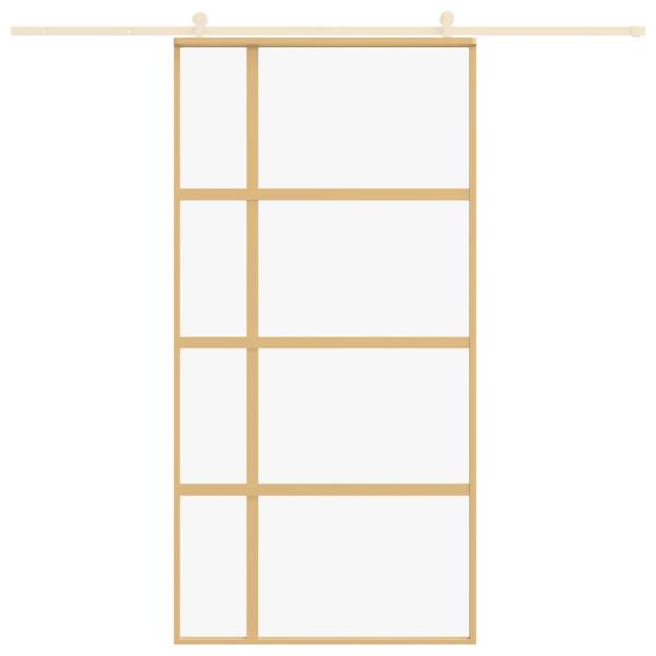 Schiebetür Golden 102,5x205 cm ESG-Klarglas und Aluminium