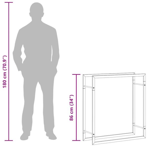 Brennholzregal 80x28x86 cm Edelstahl