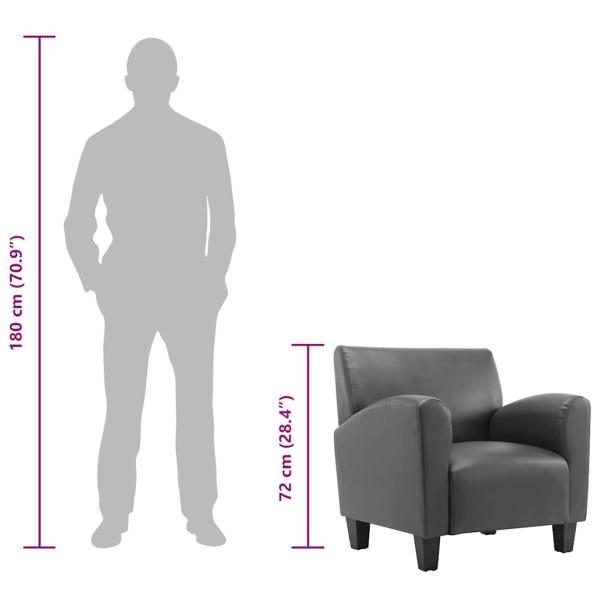 Sessel Grau Kunstleder