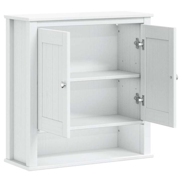 Bad-Wandschrank BERG Weiß 69,5x27x71,5 cm Massivholz