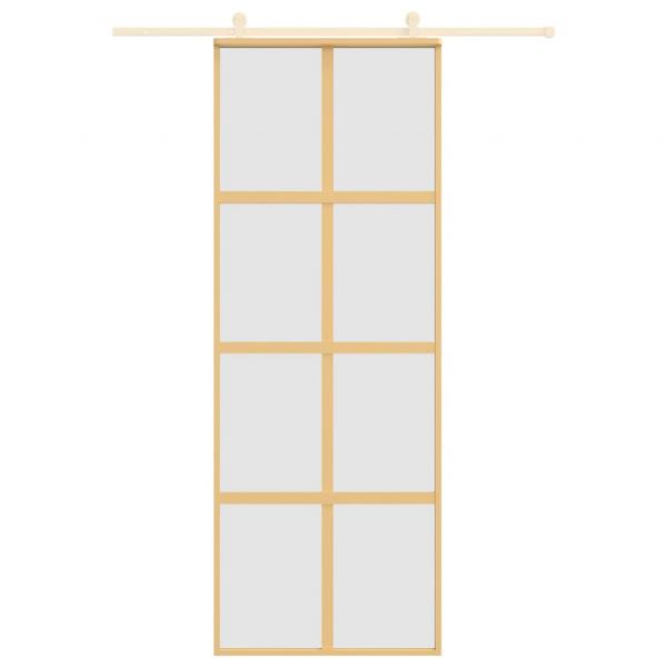 Schiebetür Golden 76x205 cm Matt ESG-Glas und Aluminium