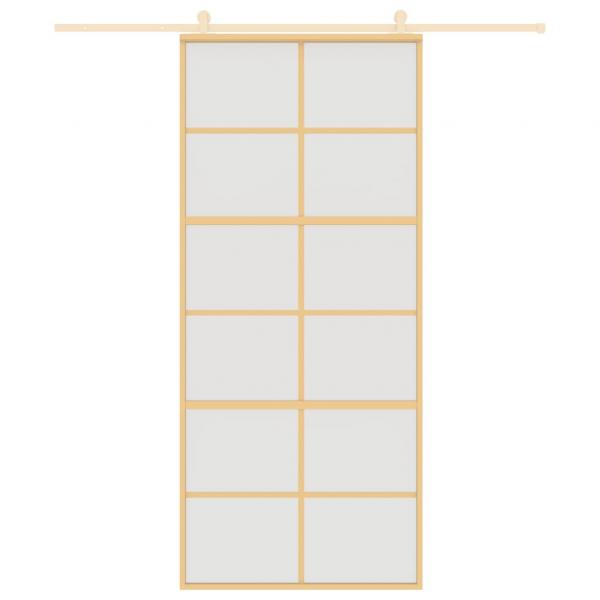 Schiebetür Golden 90x205 cm Matt ESG-Glas und Aluminium