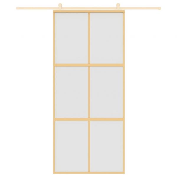 Schiebetür Golden 90x205 cm Matt ESG-Glas und Aluminium