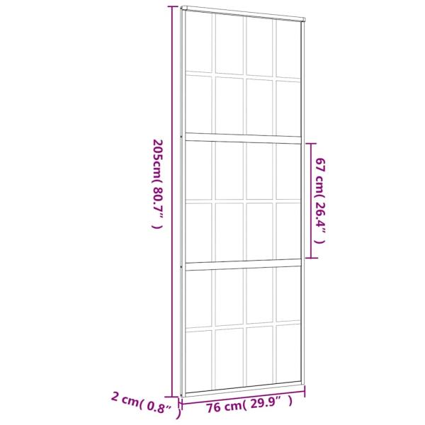 Schiebetür Golden 76x205 cm ESG-Klarglas und Aluminium