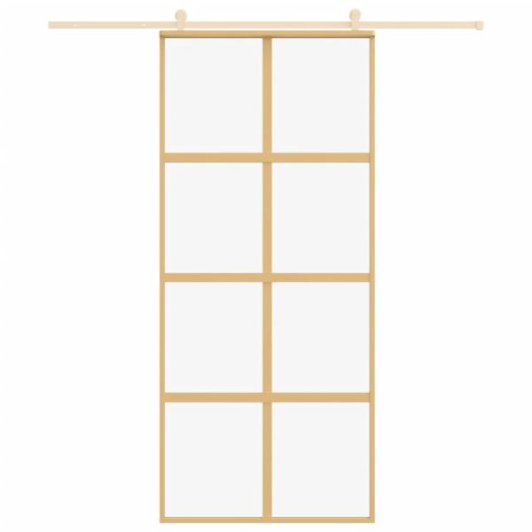 Schiebetür Golden 90x205 cm ESG-Klarglas und Aluminium