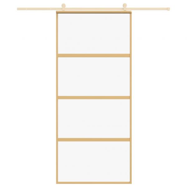 Schiebetür Golden 90x205 cm ESG-Klarglas und Aluminium