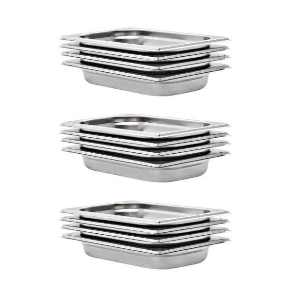ARDEBO.de - Gastronormbehälter 12 Stk. GN 1/4 40 mm Edelstahl 