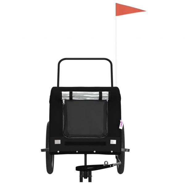 ARDEBO.de - Fahrradanhänger Hunde Schwarz Oxford-Gewebe und Eisen