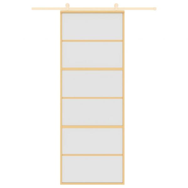 Schiebetür Golden 76x205 cm Matt ESG-Glas und Aluminium