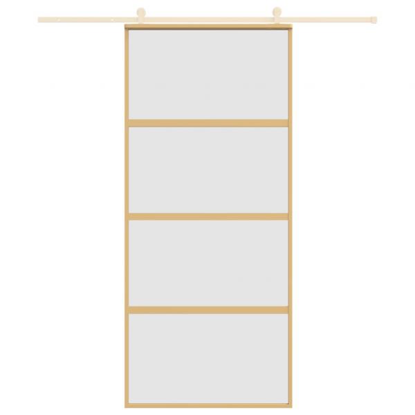Schiebetür Golden 90x205 cm Matt ESG-Glas und Aluminium