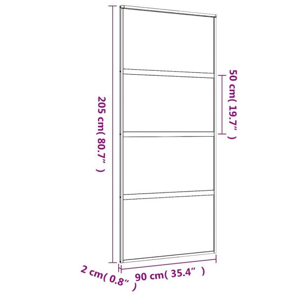 Schiebetür Golden 90x205 cm Matt ESG-Glas und Aluminium