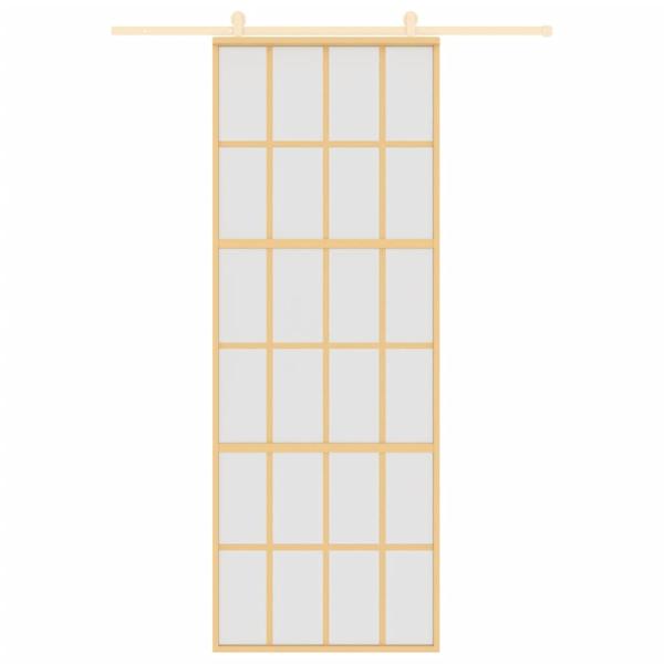 Schiebetür Golden 76x205 cm Matt ESG-Glas und Aluminium