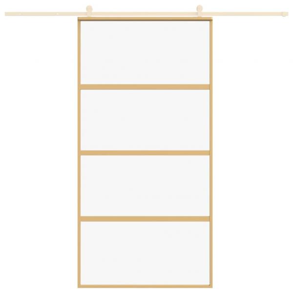 Schiebetür Golden 102,5x205 cm ESG-Klarglas und Aluminium