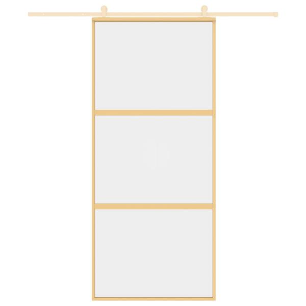 Schiebetür Golden 90x205 cm ESG-Klarglas und Aluminium