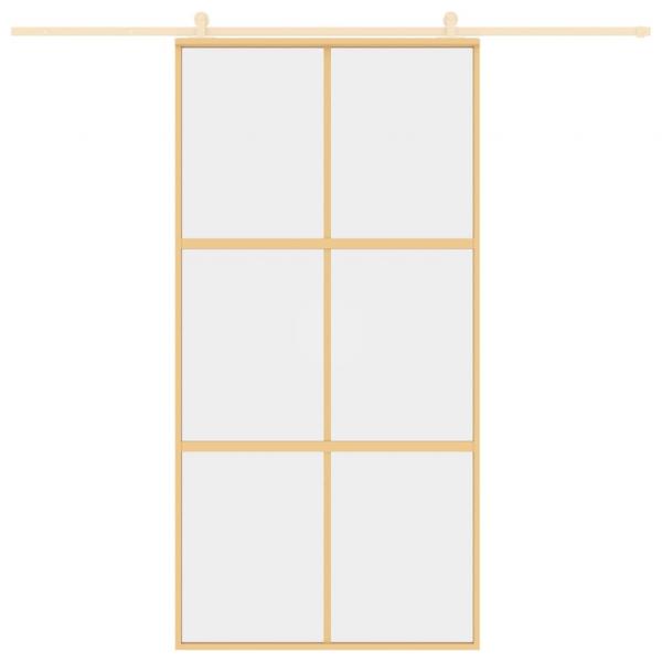 Schiebetür Golden 102,5x205 cm ESG-Klarglas und Aluminium