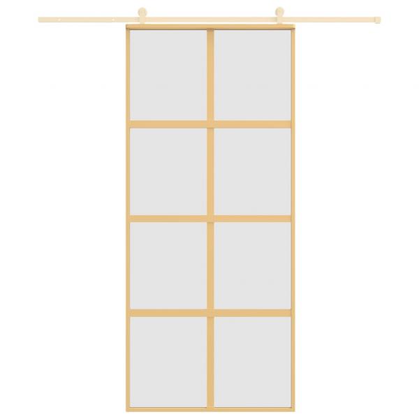 Schiebetür Golden 90x205 cm Matt ESG-Glas und Aluminium