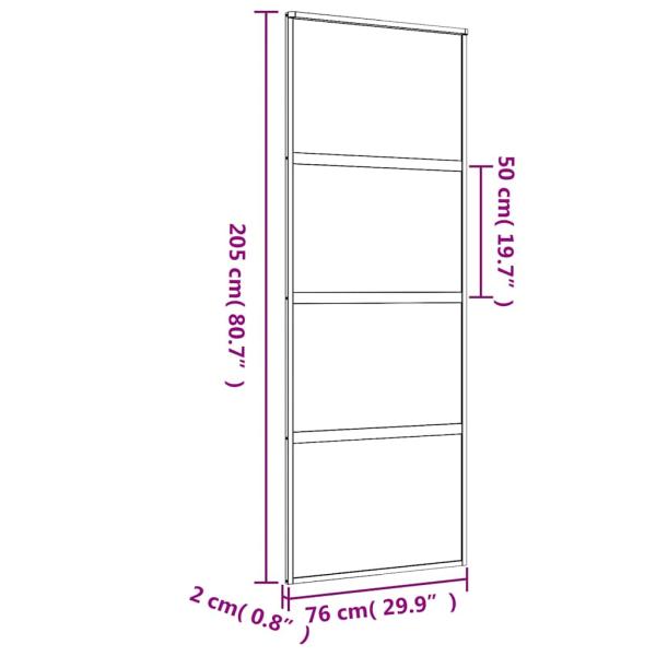 Schiebetür Golden 76x205 cm Matt ESG-Glas und Aluminium