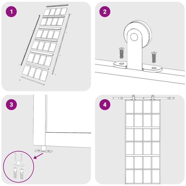 Schiebetür Golden 90x205 cm Matt ESG-Glas und Aluminium