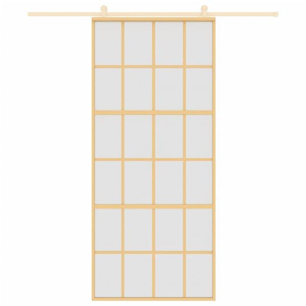 Schiebetür Golden 90x205 cm Matt ESG-Glas und Aluminium