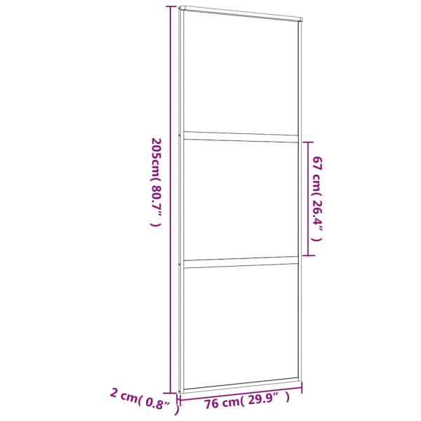 Schiebetür Golden 76x205 cm ESG-Klarglas und Aluminium