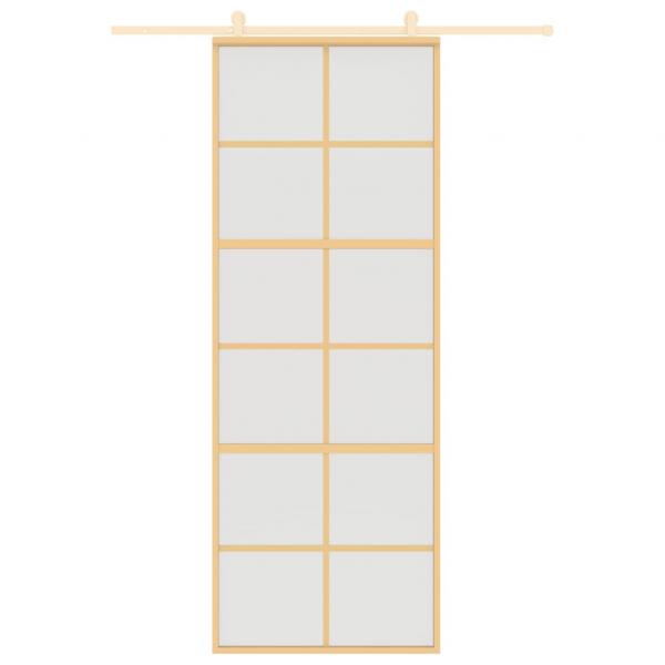 Schiebetür Golden 76x205 cm Matt ESG-Glas und Aluminium