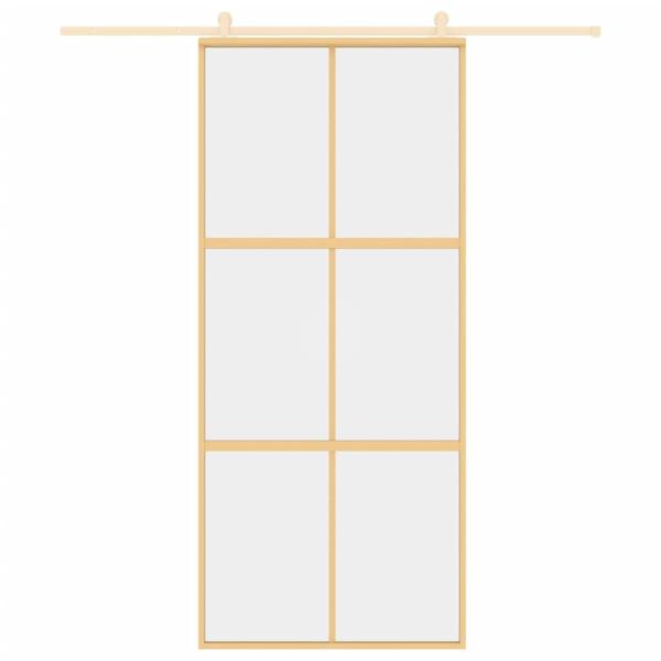 Schiebetür Golden 90x205 cm ESG-Klarglas und Aluminium