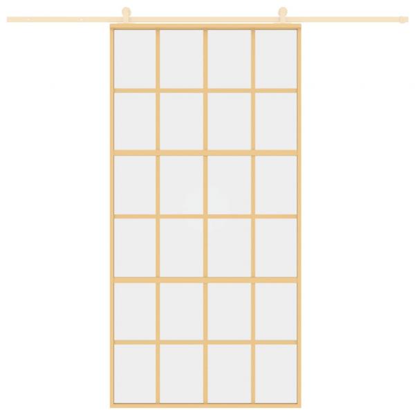 Schiebetür Golden 102,5x205 cm ESG-Klarglas und Aluminium