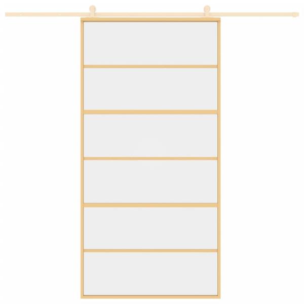 Schiebetür Golden 102,5x205 cm ESG-Klarglas und Aluminium