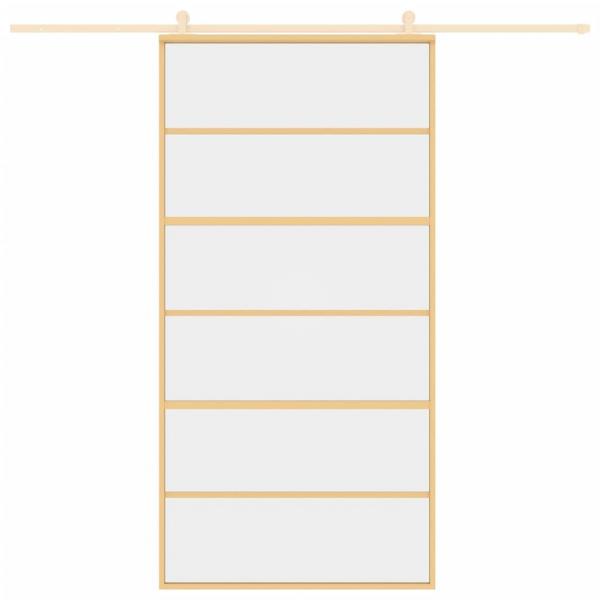 Schiebetür Golden 102,5x205 cm ESG-Klarglas und Aluminium