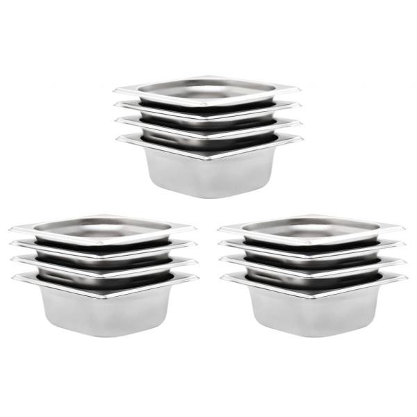 ARDEBO.de - Gastronormbehälter 12 Stk. GN 1/6 65 mm Edelstahl 
