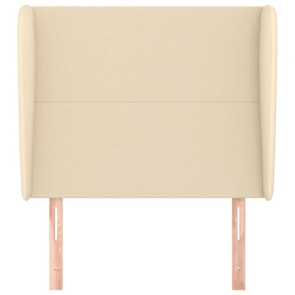 Kopfteil mit Ohren Creme 103x23x118/128 cm Stoff