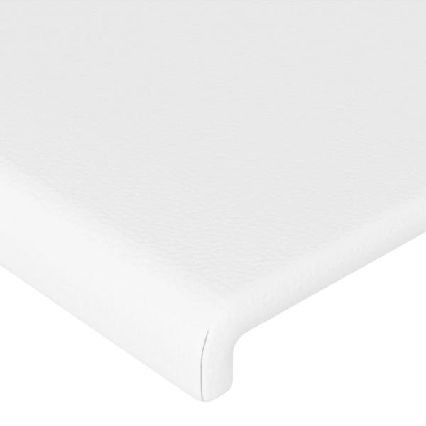 LED Kopfteil Weiß 163x16x78/88 cm Kunstleder
