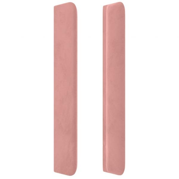 Kopfteil mit Ohren Rosa 147x16x118/128 cm Samt