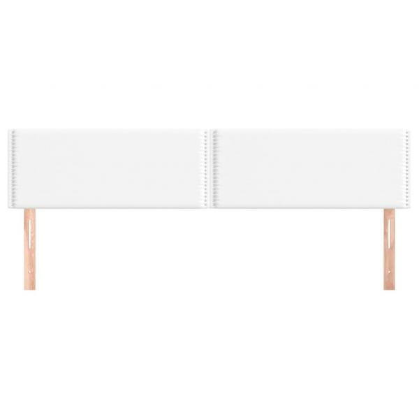 Kopfteile 2 Stk. Weiß 100x5x78/88 cm Kunstleder