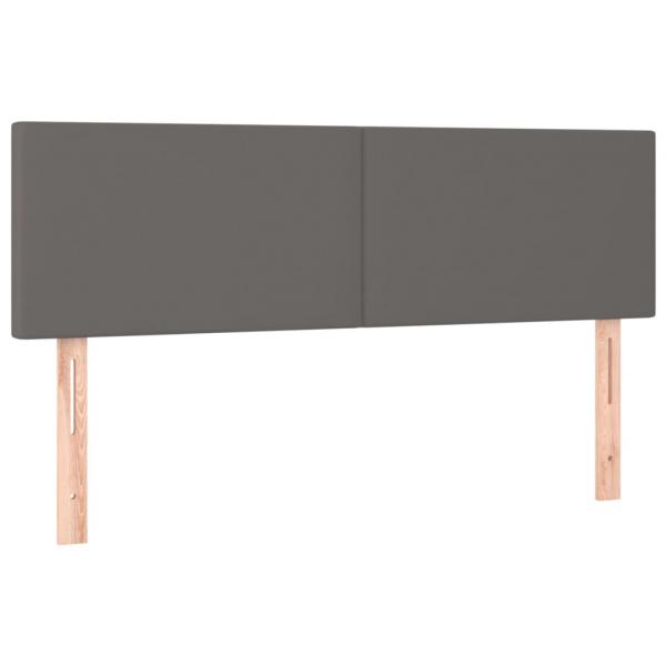 Boxspringbett mit Matratze Grau 140x190 cm Kunstleder