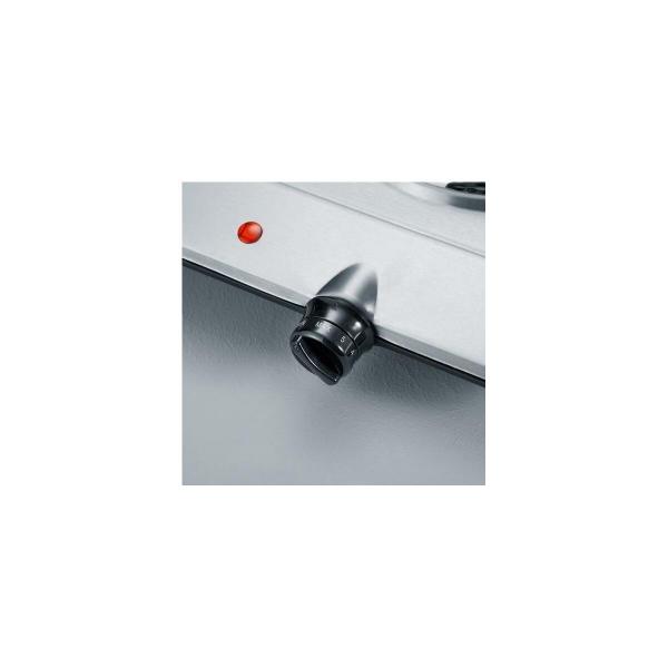 Severin DK 1014 Doppelkochplatte, 1000/1500W, 2 Heizringe, Edelstahl gebürstet/schwarz