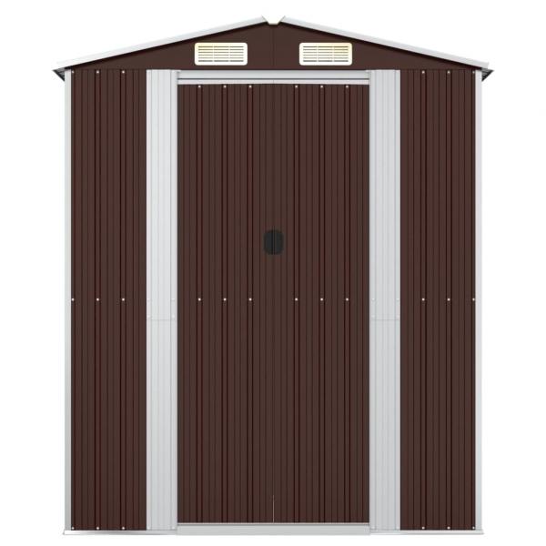 Geräteschuppen Dunkelbraun 192x108x223 cm Verzinkter Stahl