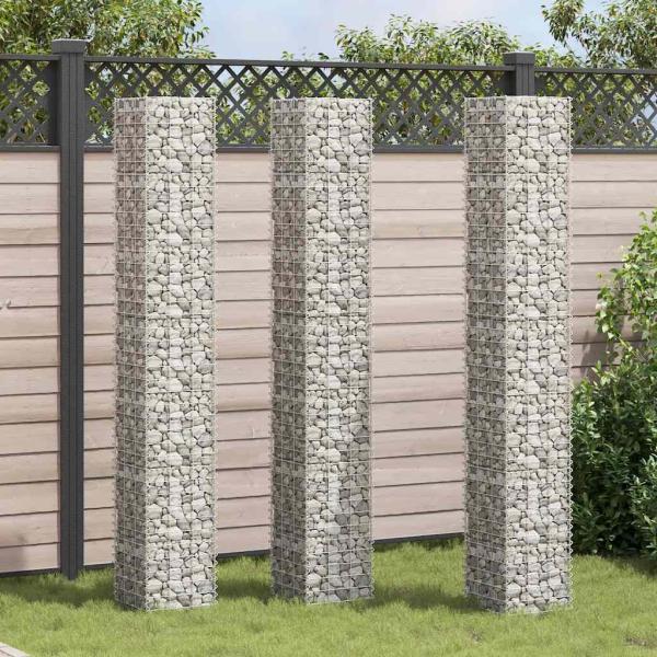 Gabionen-Hochbeete 3 Stk. 30x30x200 cm Eisen