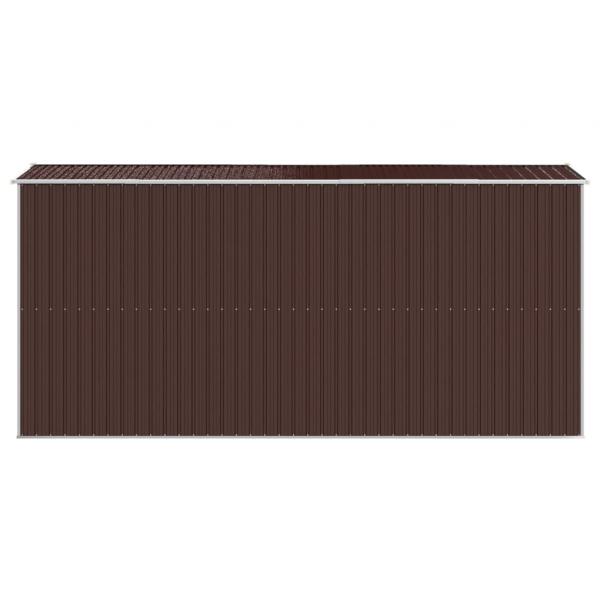 Geräteschuppen Dunkelbraun 192x440x223 cm Verzinkter Stahl