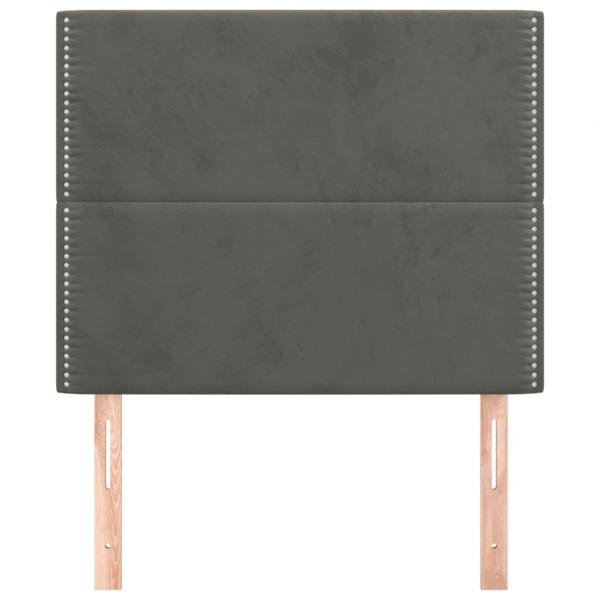 Kopfteile 2 Stk. Dunkelgrau 90x5x78/88 cm Samt