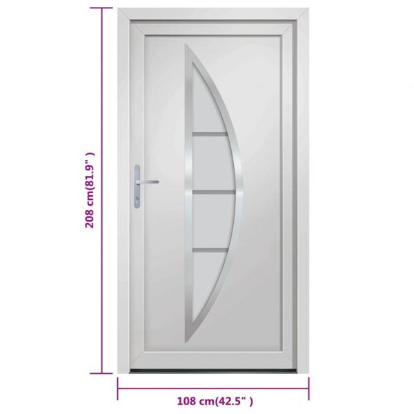 Haustür Weiß 108x208 cm PVC