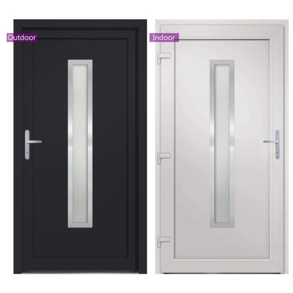 Haustür Anthrazit 98x208 cm PVC