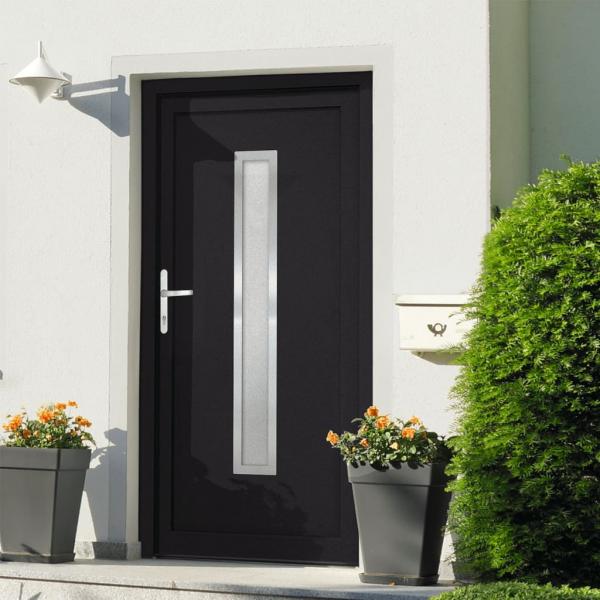 ARDEBO.de - Haustür Anthrazit 108x208 cm PVC