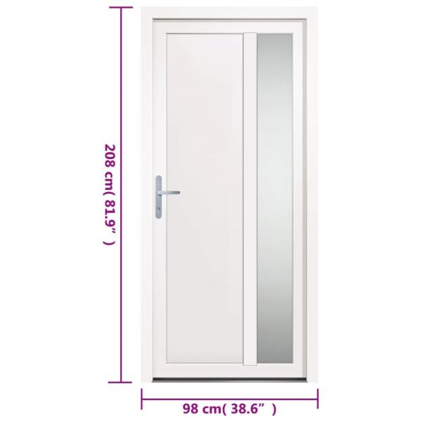 Haustür Weiß 98x208 cm PVC