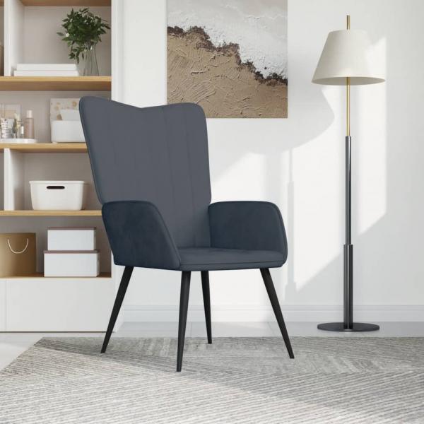 ARDEBO.de - Relaxsessel Dunkelgrau Samt