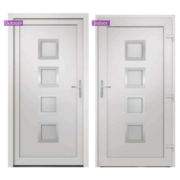 Haustür Weiß 98x190 cm PVC