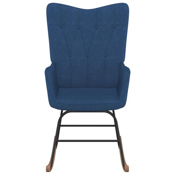 Schaukelsessel mit Hocker Blau Stoff