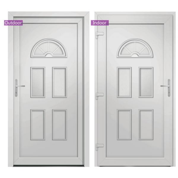 Haustür Weiß 88x208 cm PVC